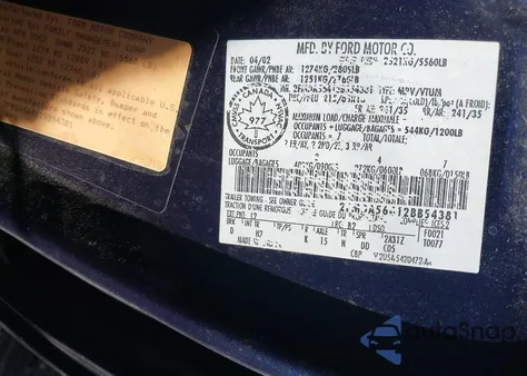 2002 Ford Windstar Sel z USA, uszkodzony, nr VIN 2FMDA56412BB54381